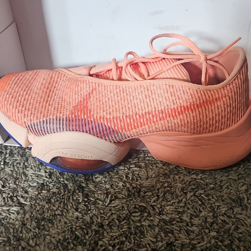 Nike Air Zooms size 9 womens. Peach and Blue Athletic Sneakers